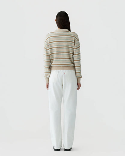 GUEST IN RESIDENCE - COLLEGIATE POLO STRIPE SANDCOMBO