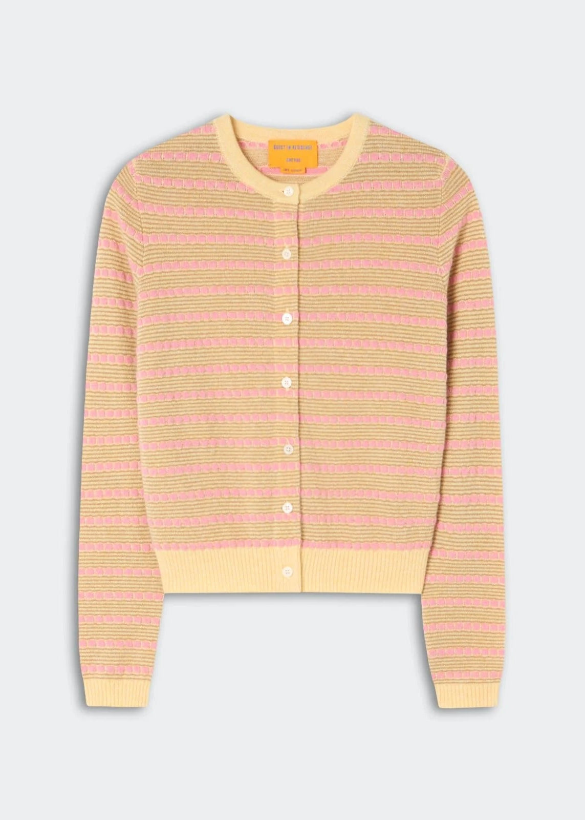 GUEST IN RESIDENCE - PEBBLE STRIPE JANE CARDIGAN BUTTER COMBO