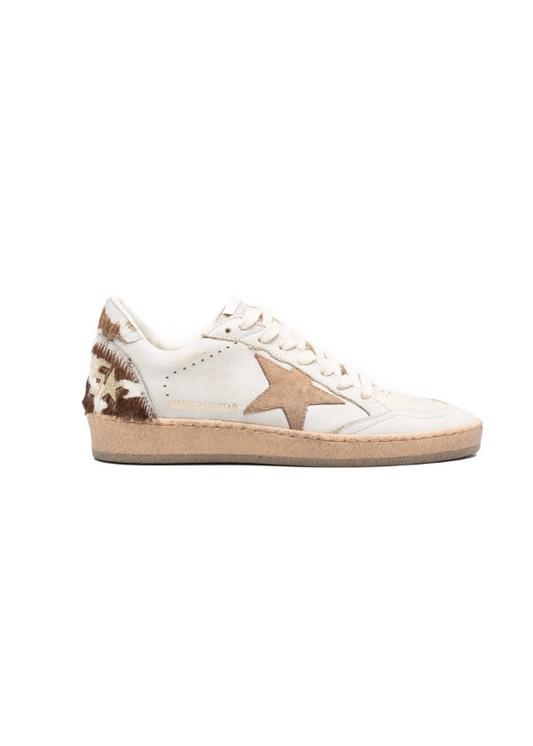 GOLDEN GOOSE - BALLSTAR BEIGE COW