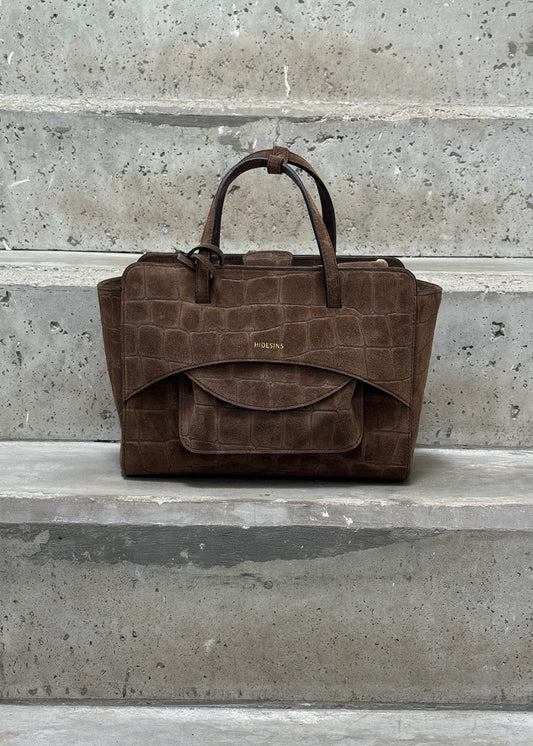 HIDESINS - FLAP M SUEDE CHOCOLAT
