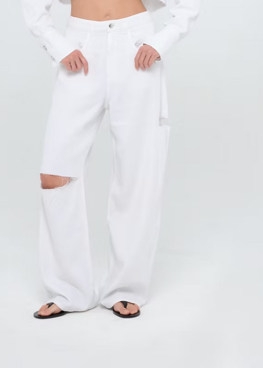 ICON DENIM - POPPY WIDE LEG IN WHITE