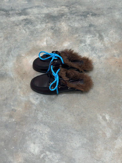 LOAFER MULE FUR BURGUNDY