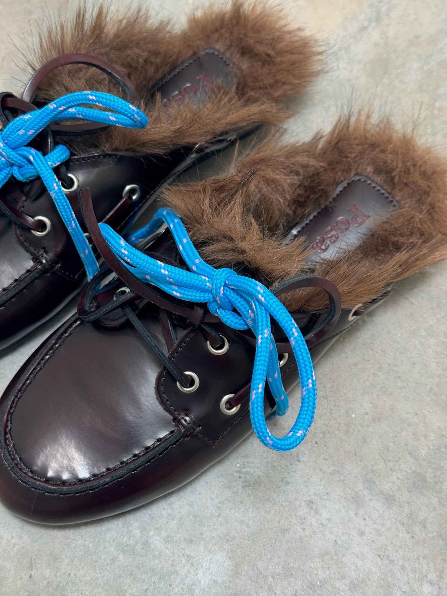 LOAFER MULE FUR BURGUNDY