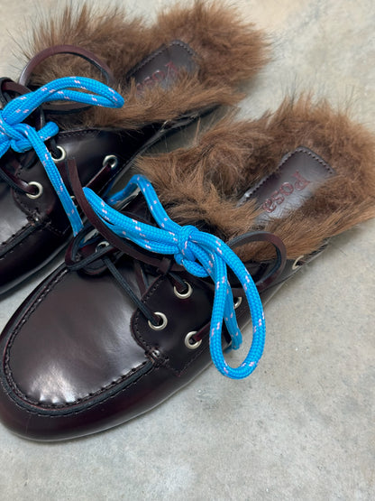 LOAFER MULE FUR BURGUNDY