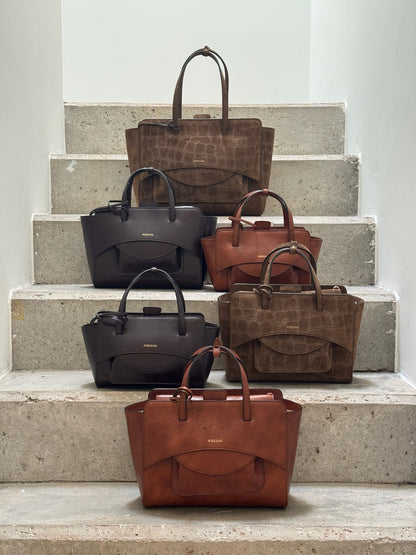 HIDESINS - FLAP M SUEDE CHOCOLAT
