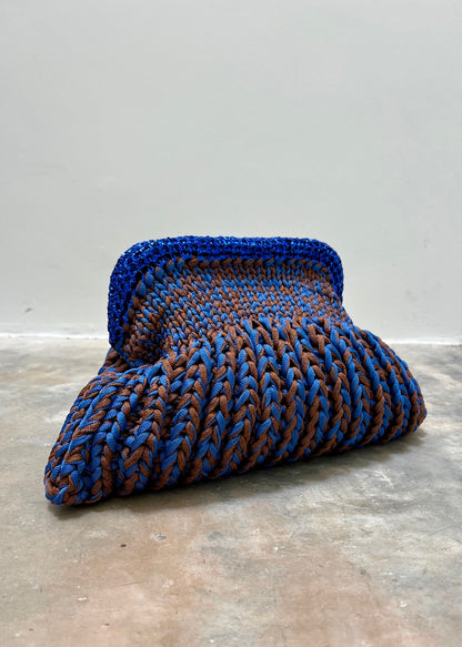 NADIA DAFRI - CLUTCH BROWN/ BLUE