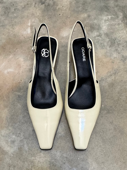 ANNA SLINGBACK VERNIS ECRU