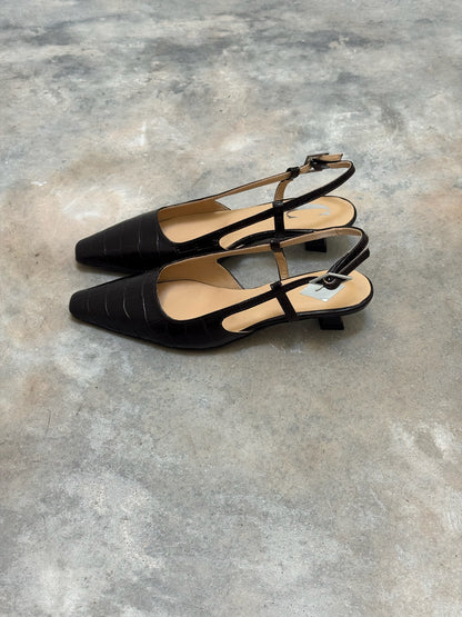 LAURA SLINGBACK CROCO COFFEE