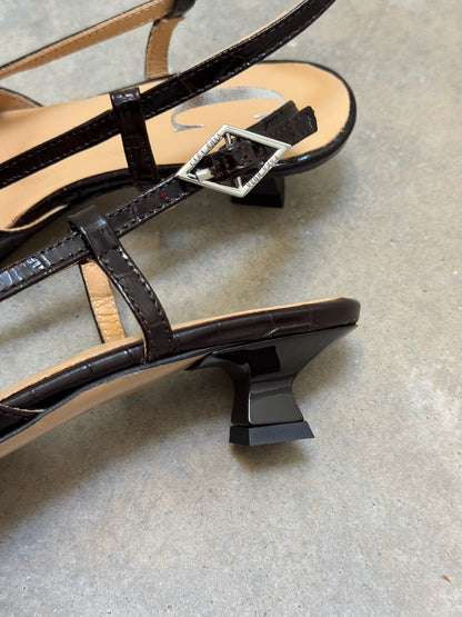 LAURA SLINGBACK CROCO COFFEE
