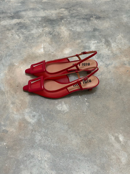SLINGBACK BOUKLE ROUGE