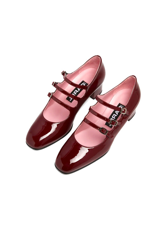 CAREL - Kina burgundy Patent leather,
Leather sole, Leather lining