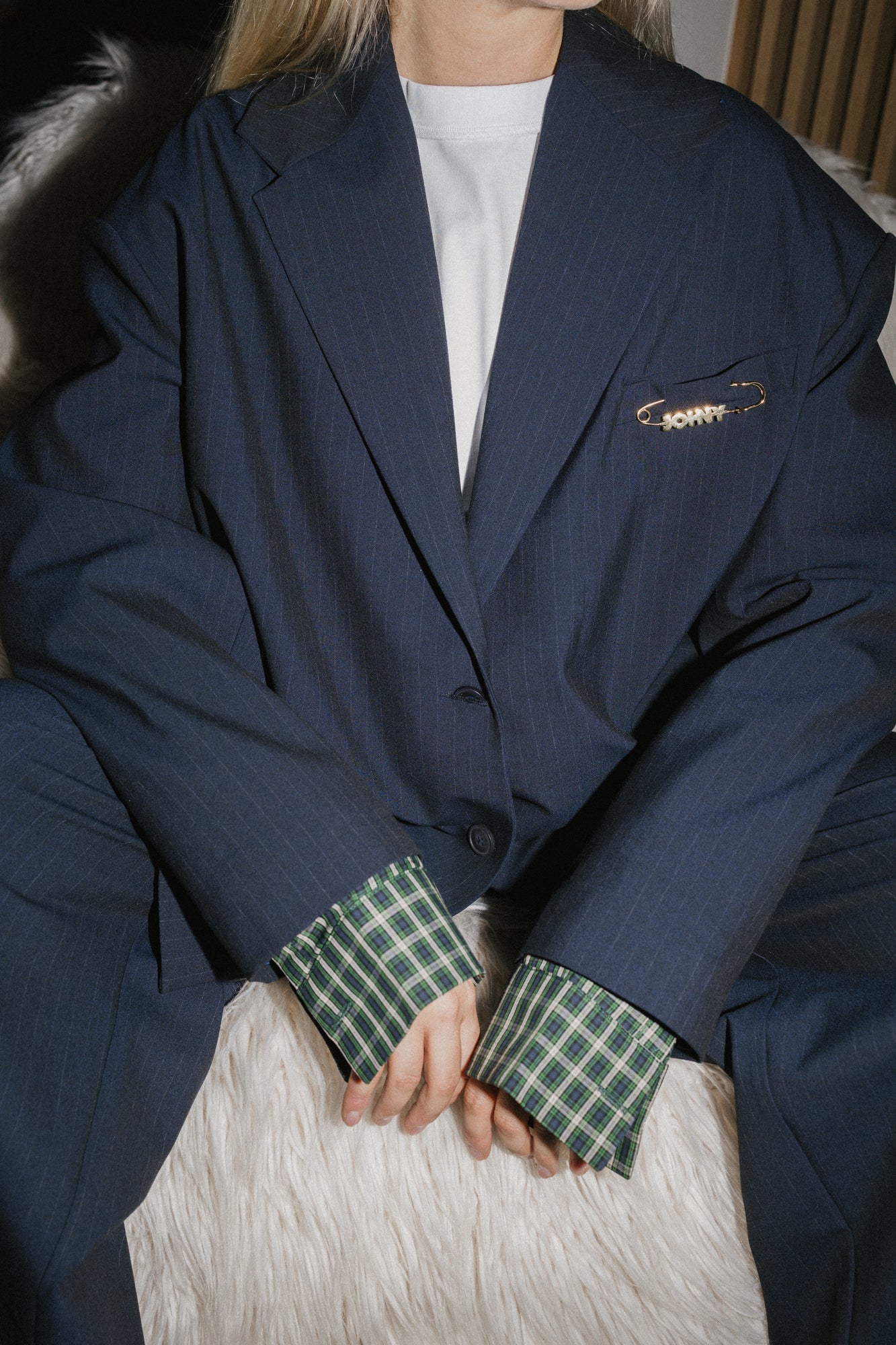 JOHNY - LOLA BLAZER PINSTRIPE NAVY