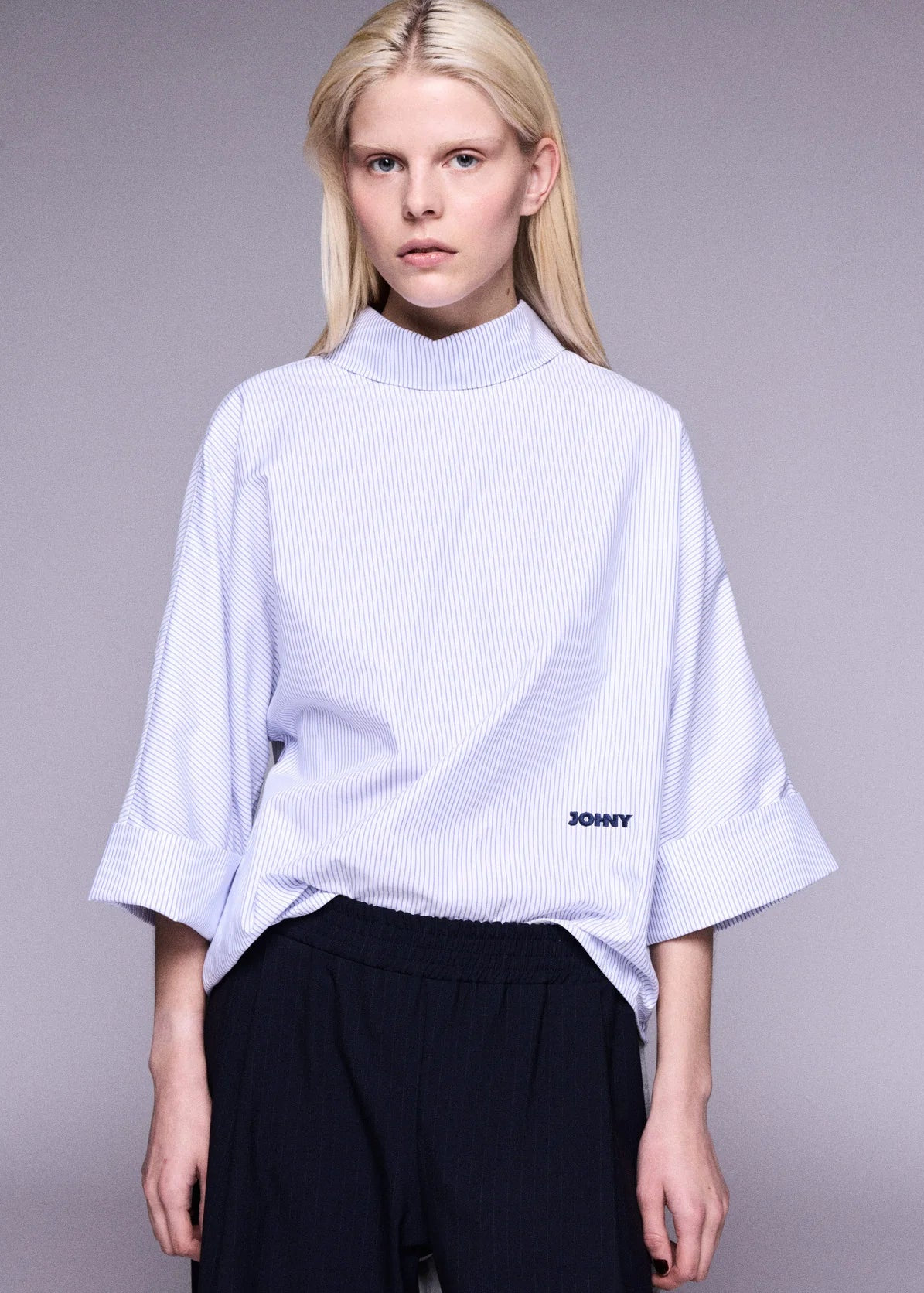 JOHNY - STELLA SHIRT STRIPE WH/BLUE