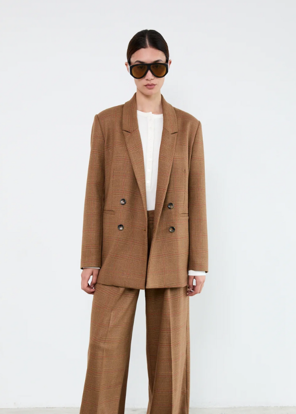 LIV THE LABEL - INDY BLAZER CAMEL PRINCE OF WALES