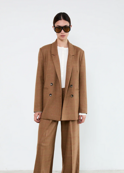 LIV THE LABEL - INDY BLAZER CAMEL PRINCE OF WALES