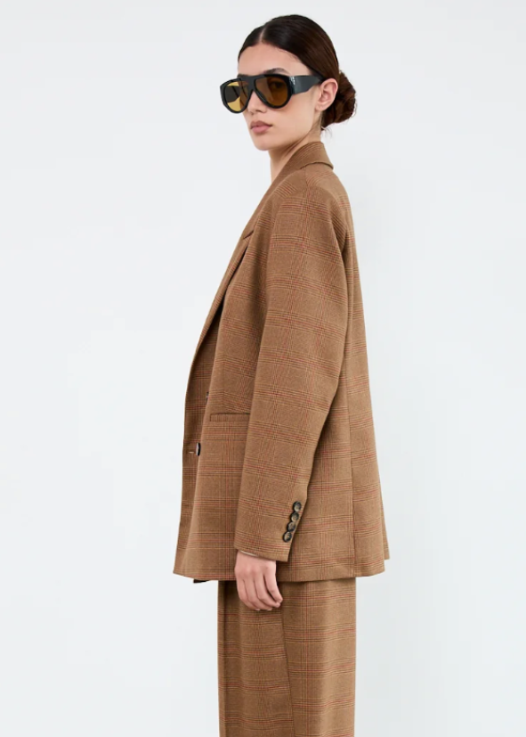 LIV THE LABEL - INDY BLAZER CAMEL PRINCE OF WALES