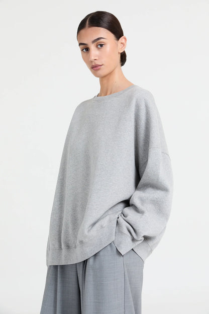 COOPER SWEATER TEXT GREY/NAVY