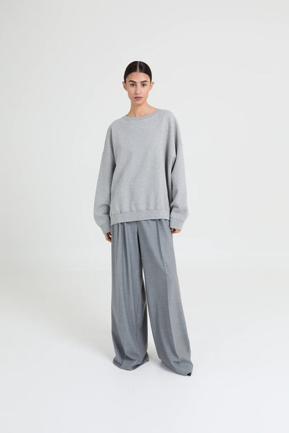COOPER SWEATER TEXT GREY/NAVY