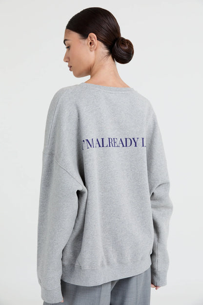 COOPER SWEATER TEXT GREY/NAVY