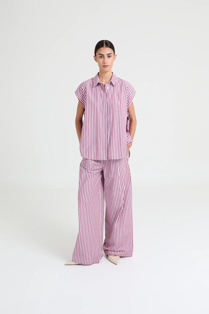 LEONIE PANTS ELAST.PINK/BOURUNDY