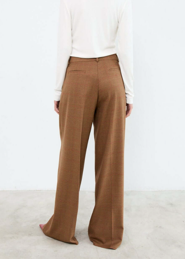 LIV THE LABEL - LOGAN PANTS CAMEL PRINCE OF WALES