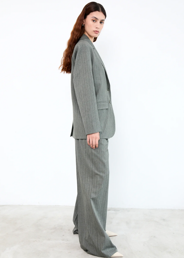 LIV THE LABEL - LOGAN PANTS PINSTRIPE GREEN