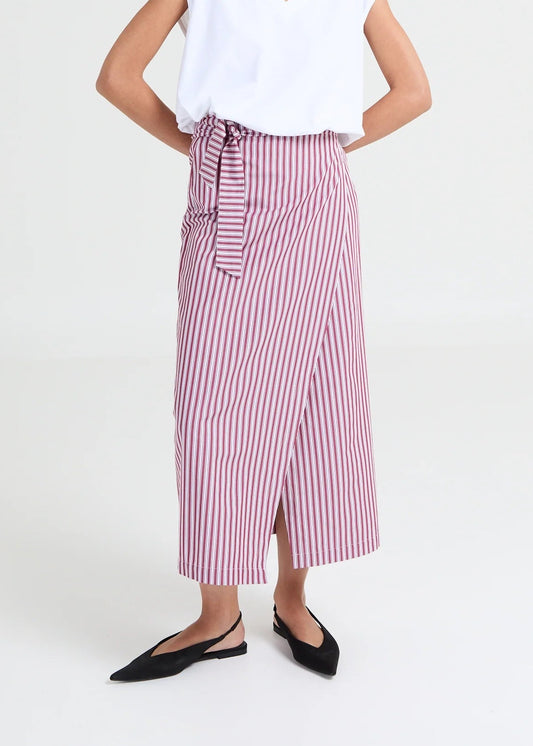 LIV THE LABEL - PIXIE SKIRT PINK/BOURUNDY