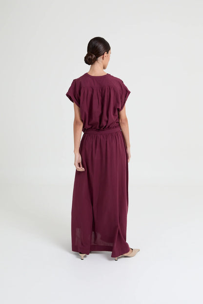 YULIA SHIRT VOILE BURGUNDY