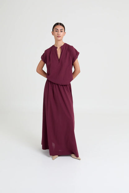YULIA SHIRT VOILE BURGUNDY