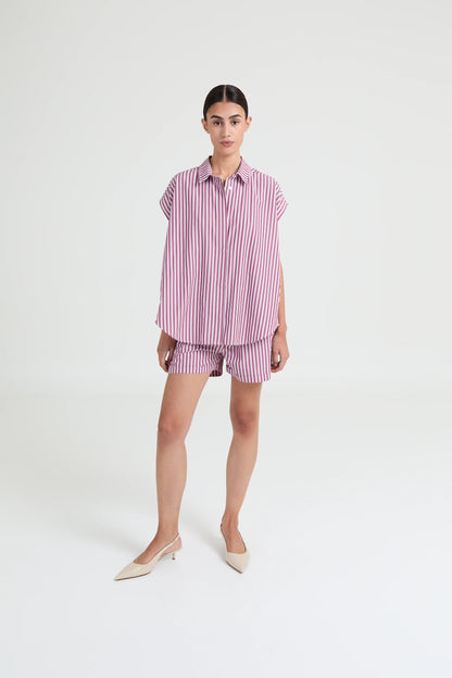 ALBA SHIRT SM PINK/BURGUNDY