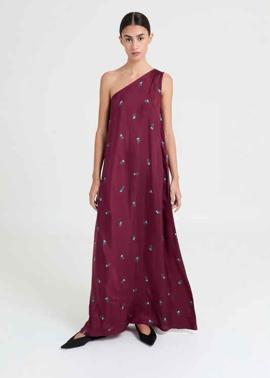 BIBI DRESS ONE SHOULDER FLOWER