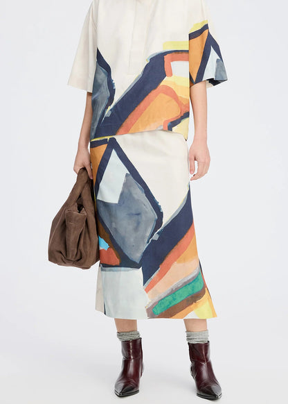 MUNTHE - ROCKY JUPE PRINT ECRU