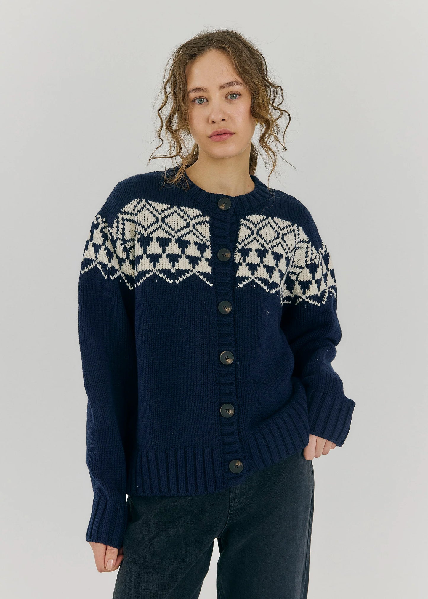 NORR - FAIR CARDIGAN NAVY