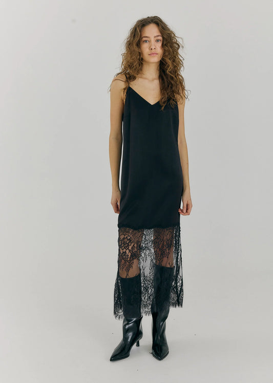 NORR - TALULA SLIP DRESS BLACK