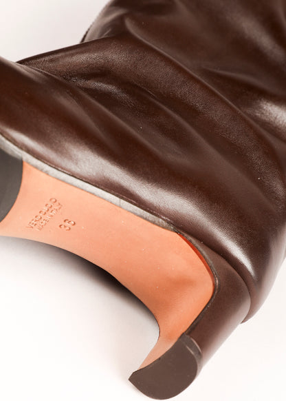 NOTED - High leather boots brown