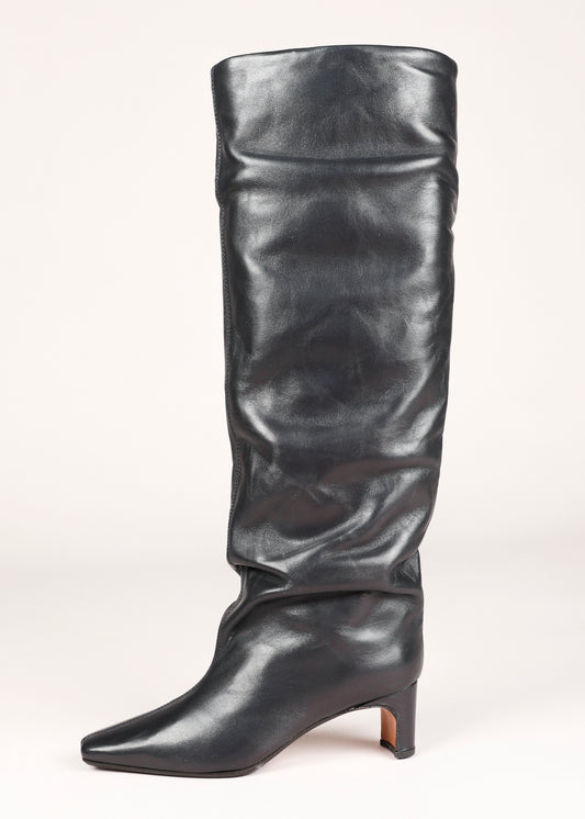 NOTED - High leather boots dark blue