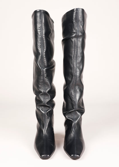 NOTED - High leather boots dark blue