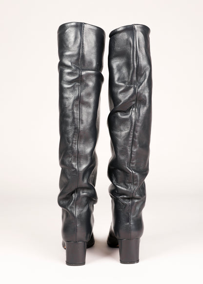 NOTED - High leather boots dark blue