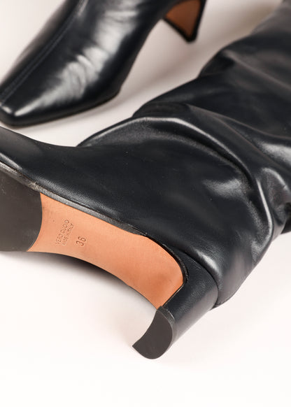 NOTED - High leather boots dark blue