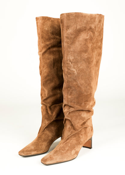 NOTED - High suede boots brown