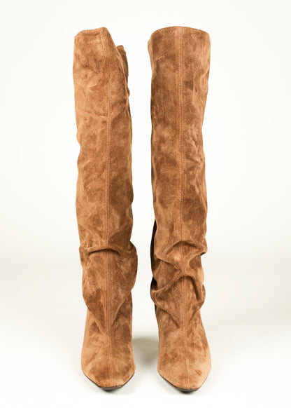 NOTED - High suede boots brown