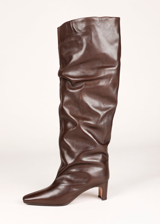 NOTED - High leather boots brown