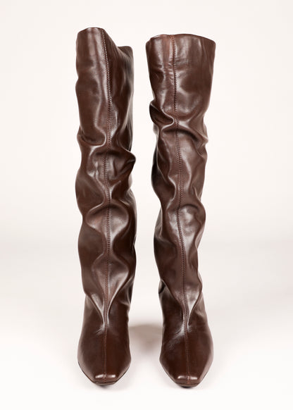 NOTED - High leather boots brown