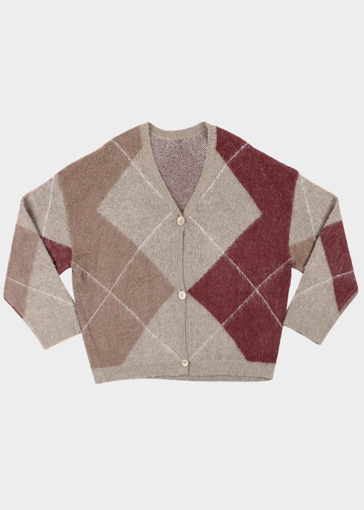 NOTED ANTWERP - BENNY CARDIGAN  #GR/KHA/BORD/WHITE