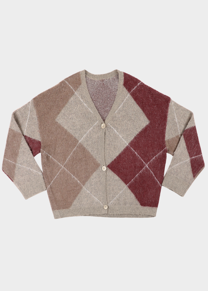 NOTED ANTWERP - BENNY CARDIGAN  #GR/KHA/BORD/WHITE