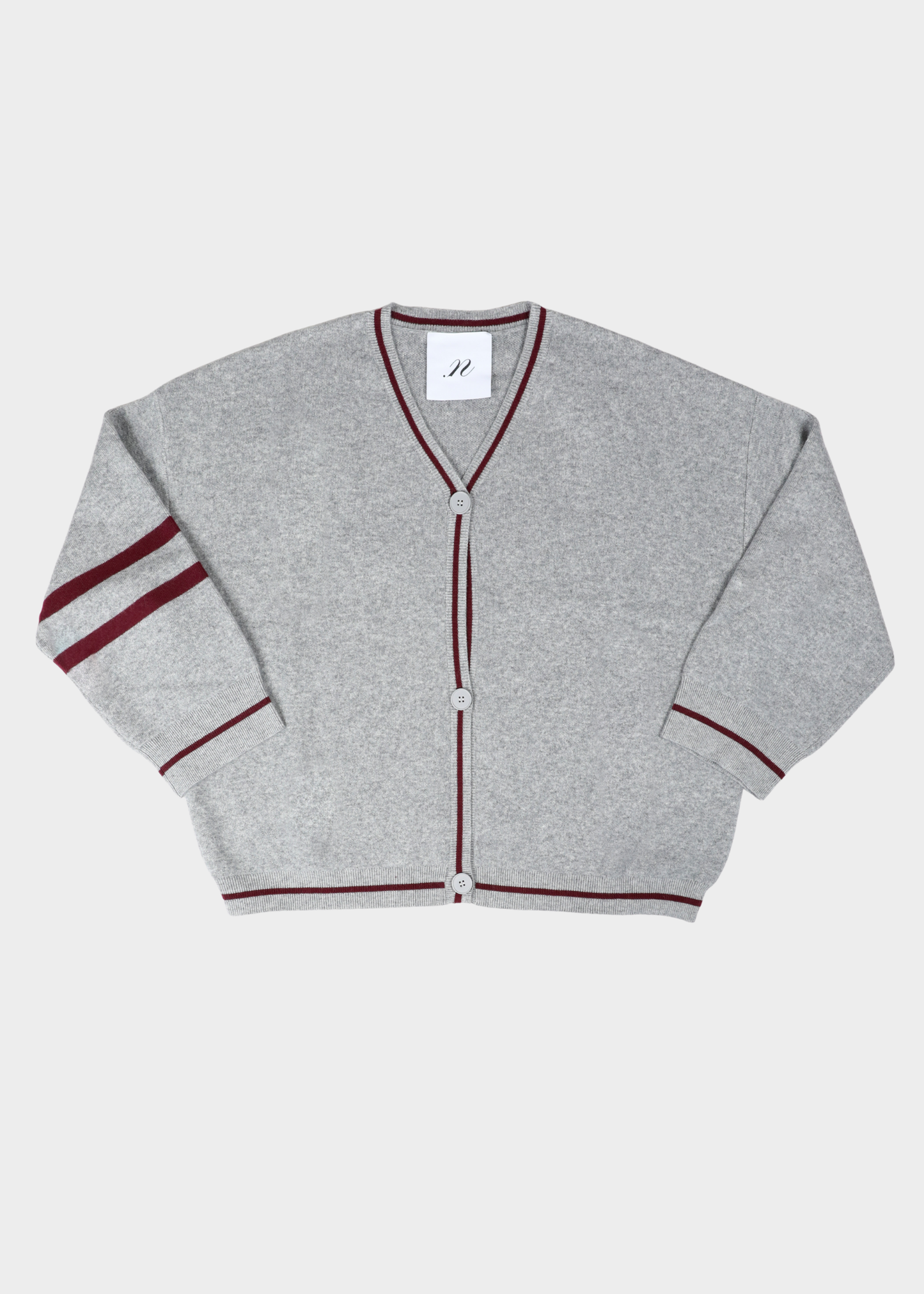 NOTED ANTWERP - BENNY CARDIGAN LOGO GREY/BORD