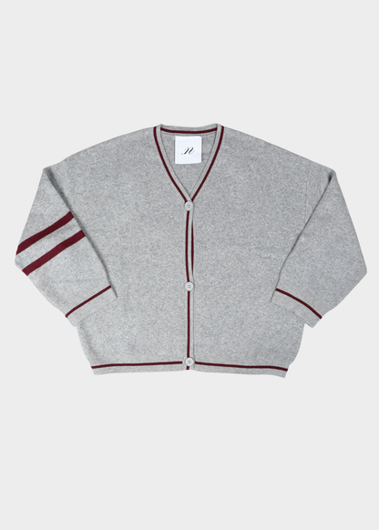 NOTED ANTWERP - BENNY CARDIGAN LOGO GREY/BORD