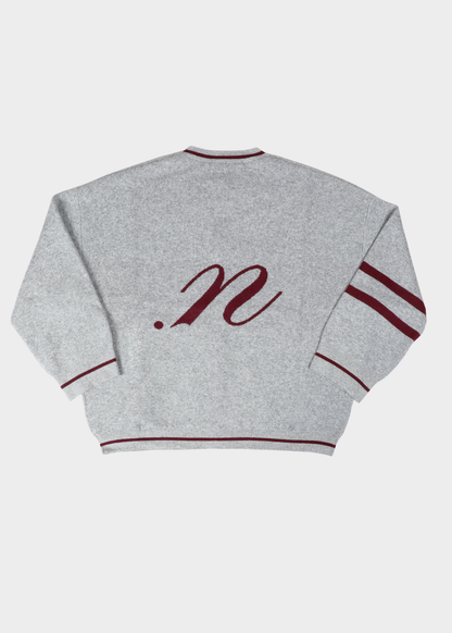 NOTED ANTWERP - BENNY CARDIGAN LOGO GREY/BORD