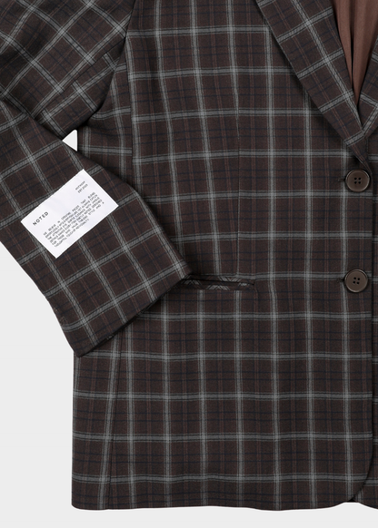 NOTED ANTWERP - CARLI BLAZER CHECKERED BLU/RED