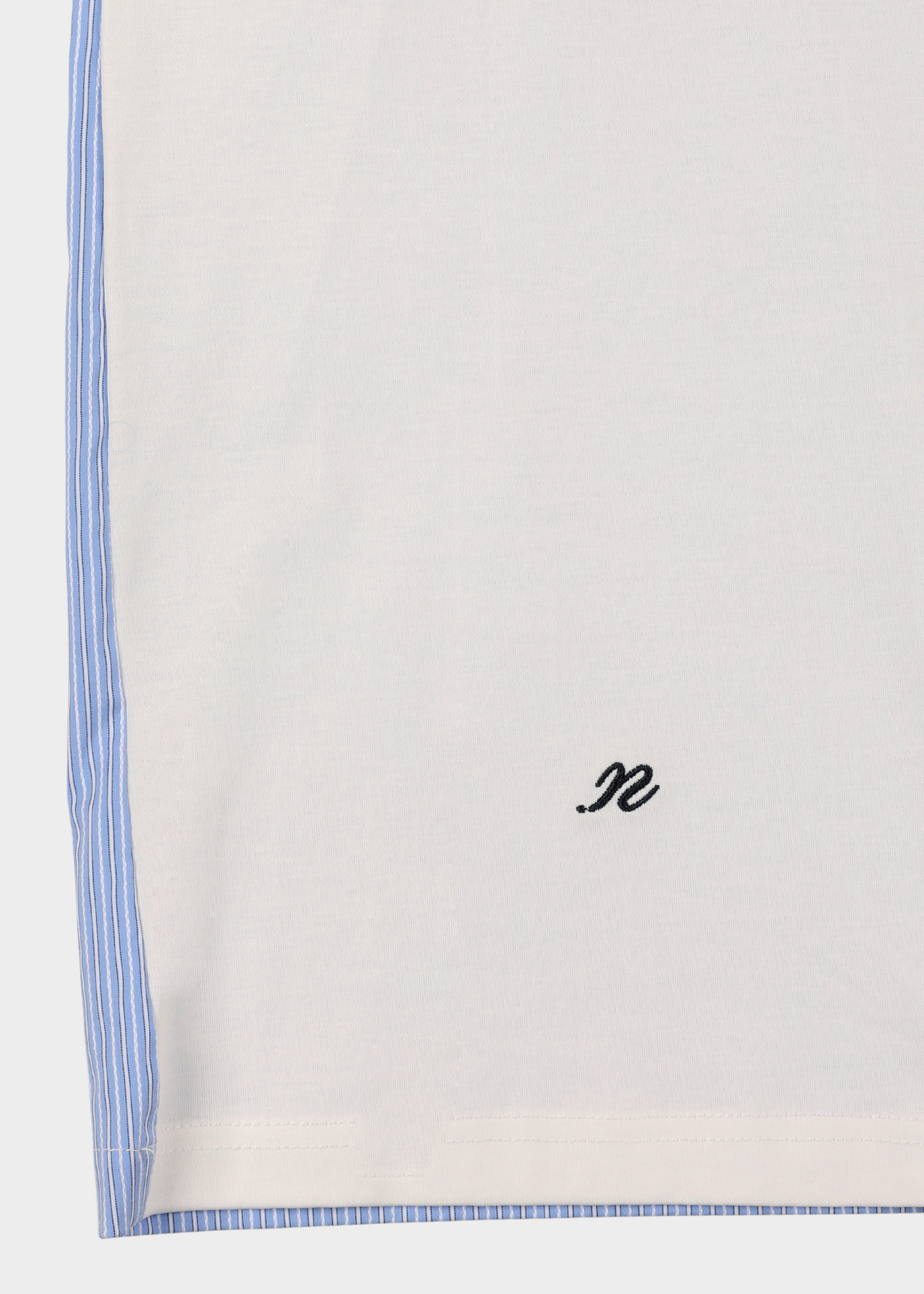 NOTED ANTWERP - COLI TOP TSHIRT WHITE/STRIPE BLEU